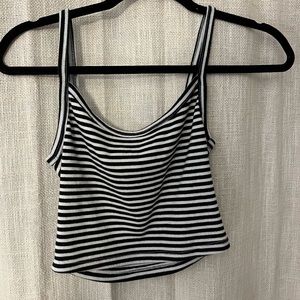 Aeropostale tank top, black and white stripe, size small